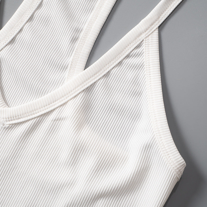 ESSENTIAL V NECK RIBBED TANK TOP