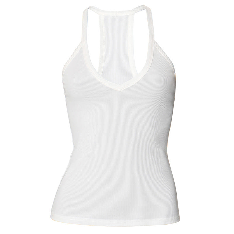 ESSENTIAL V NECK RIBBED TANK TOP