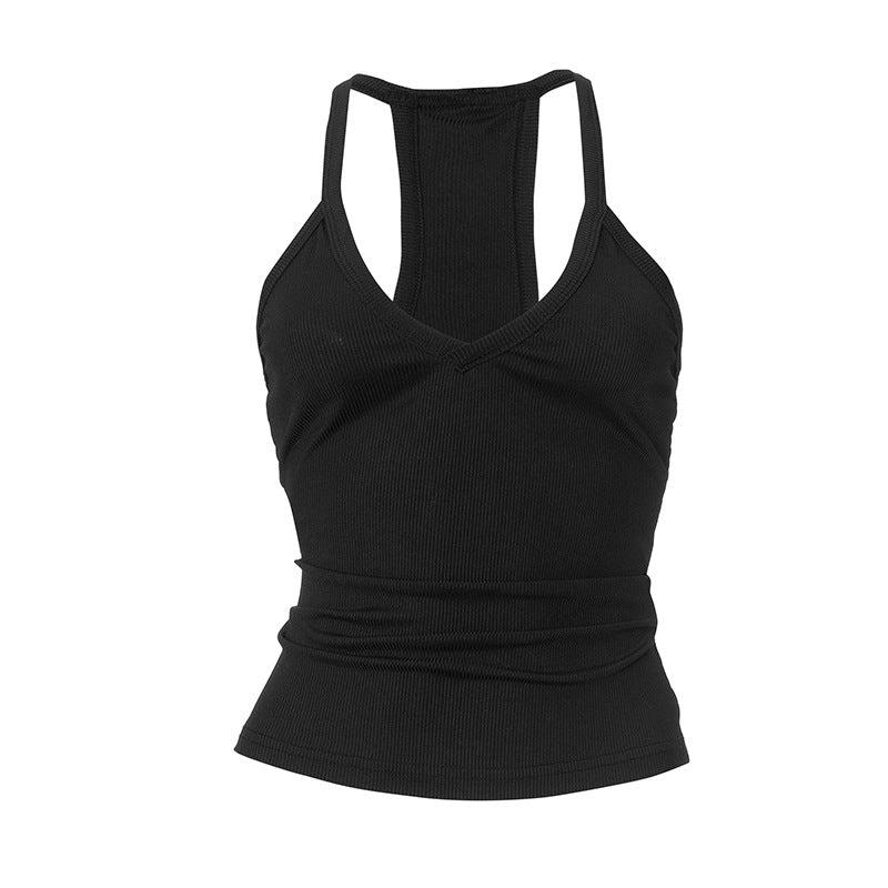 ESSENTIAL V NECK RIBBED TANK TOP