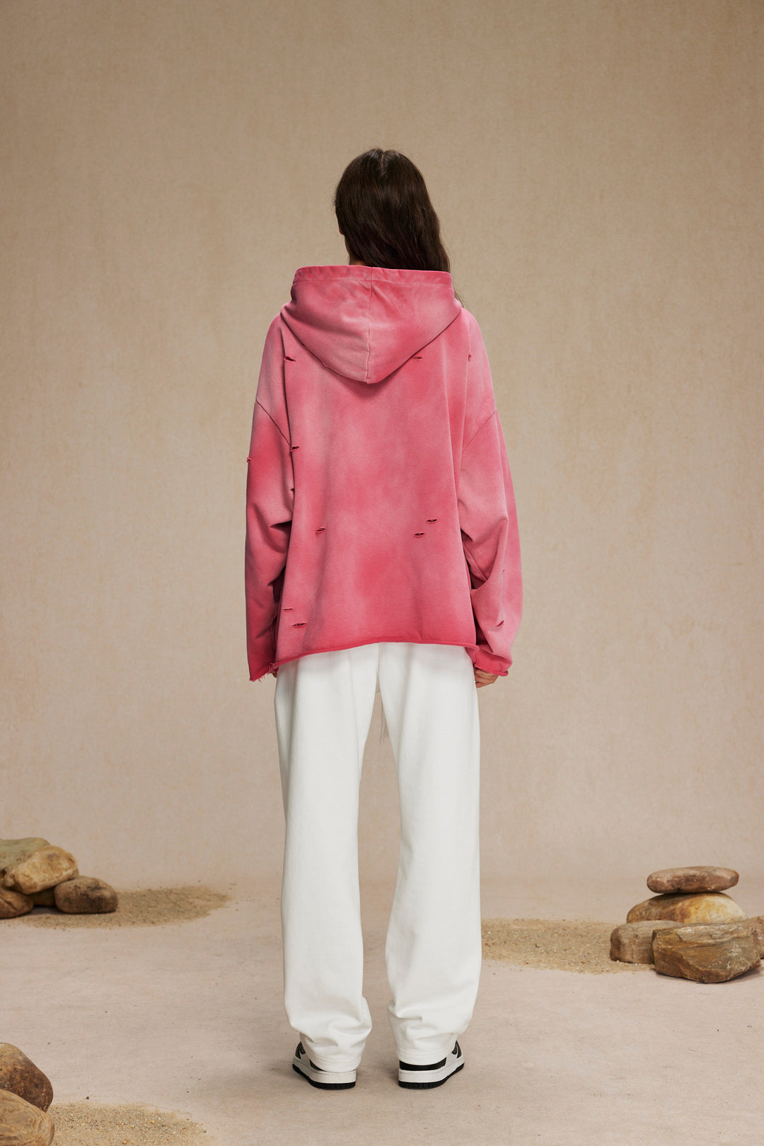 DISTRESSED BOXY FIT HOODIE