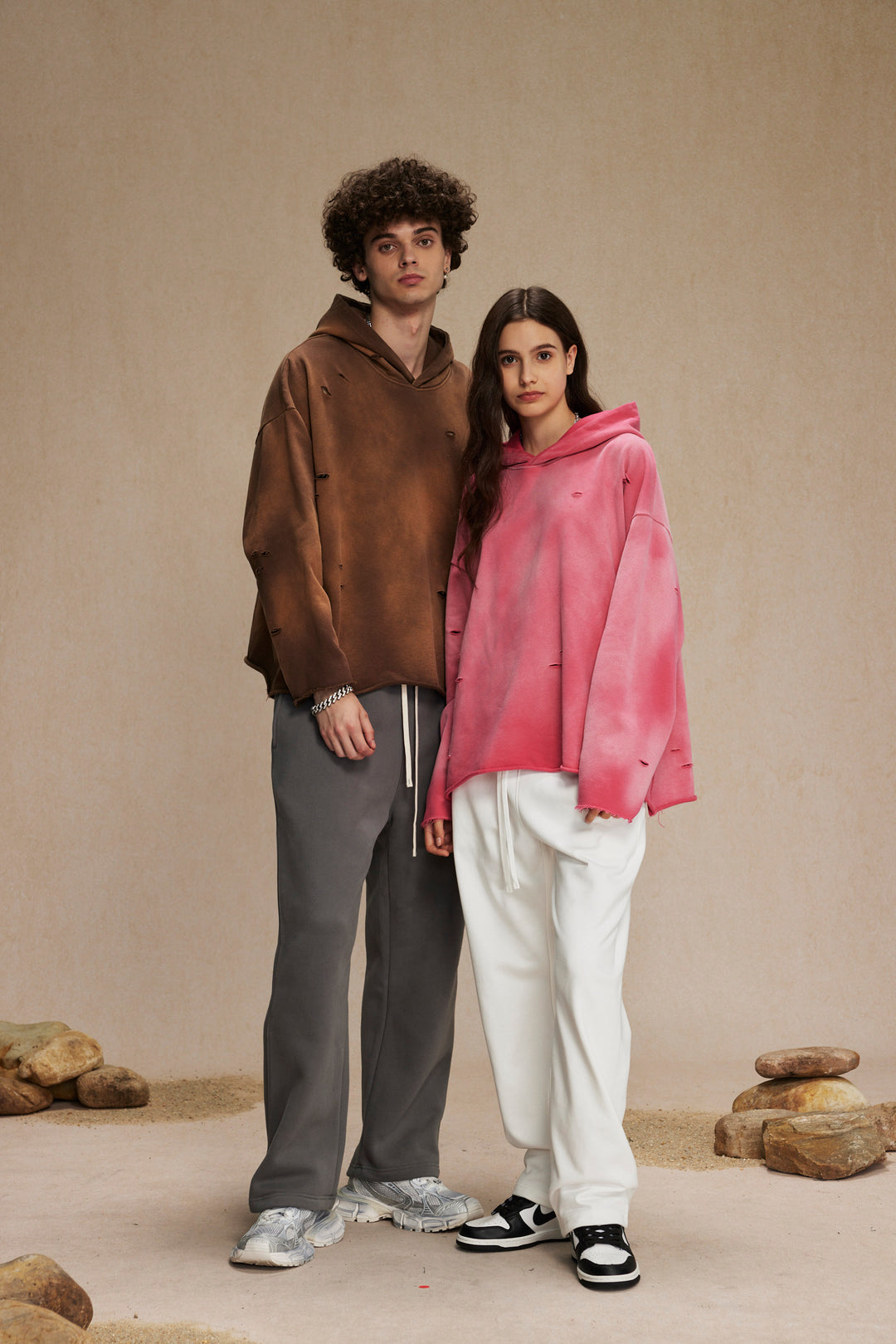 DISTRESSED BOXY FIT HOODIE