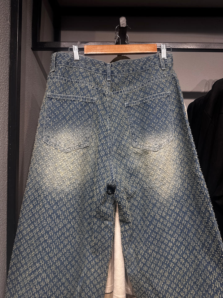 TEXTURED DENIM JORTS