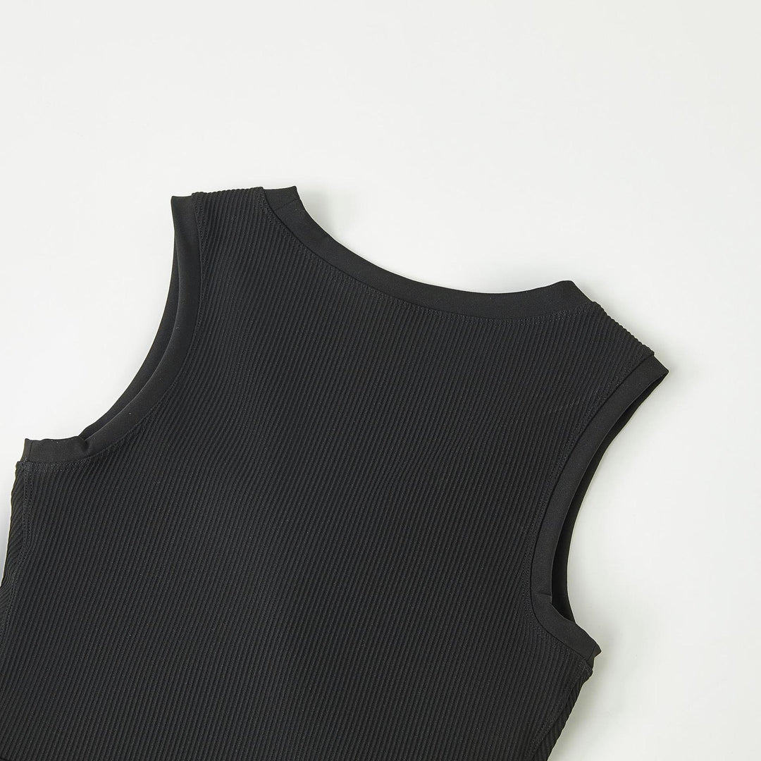 LUNA RIBBED BUILT IN BRA TANK TOP