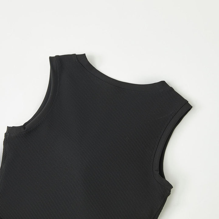 LUNA RIBBED BUILT IN BRA TANK TOP