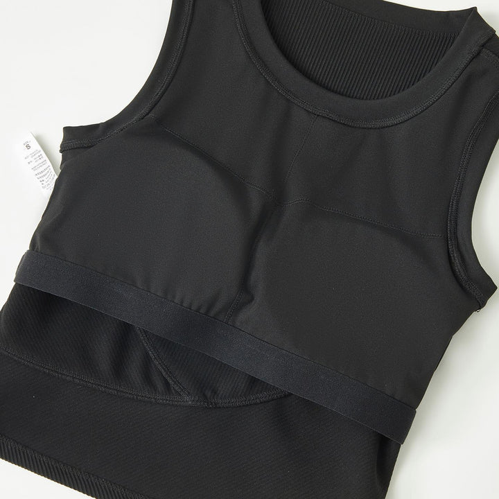 LUNA RIBBED BUILT IN BRA TANK TOP