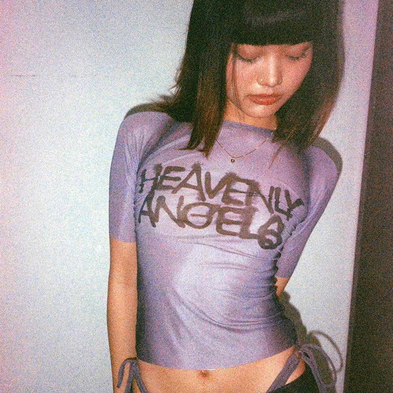 HEAVENLY ANGELS MESH BABY TEE