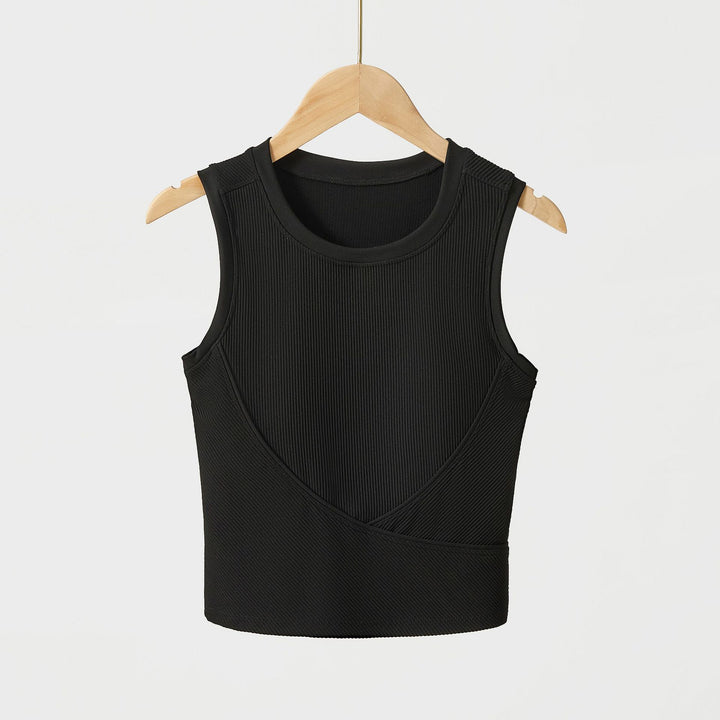LUNA RIBBED BUILT IN BRA TANK TOP