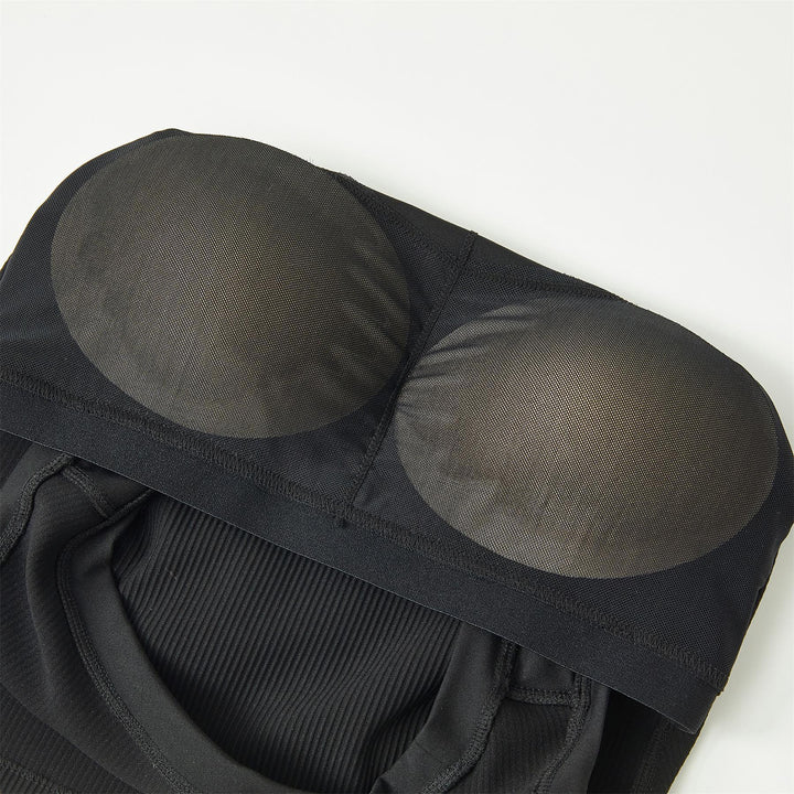 LUNA RIBBED BUILT IN BRA TANK TOP
