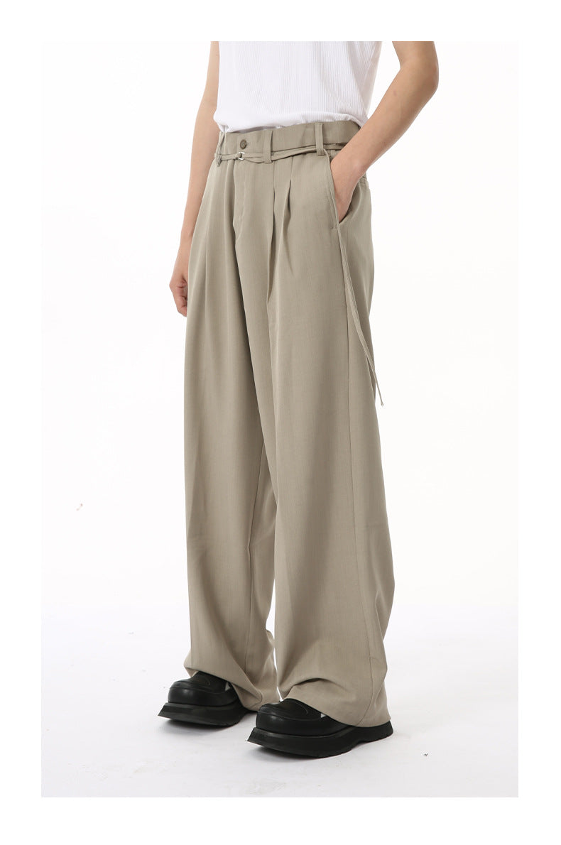 KOREAN DOUBLE PLEAT STRAIGHT FIT PANTS