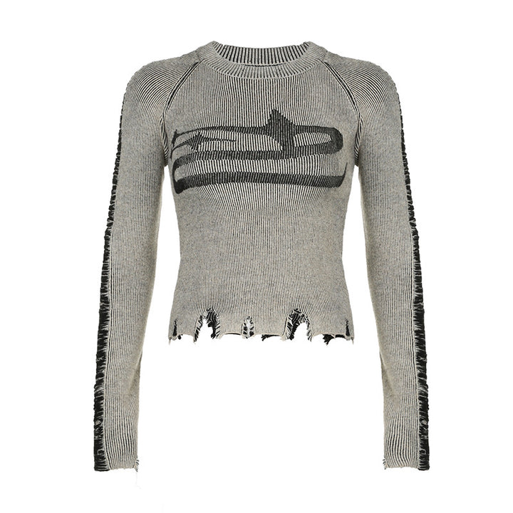 GRUNGE KNIT LONG SLEEVE TOP