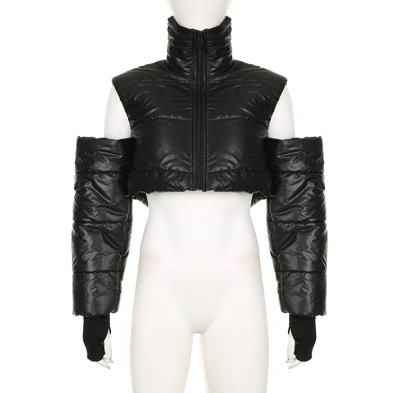 CONVERTIBLE HIGH NECK PUFFER JACKET