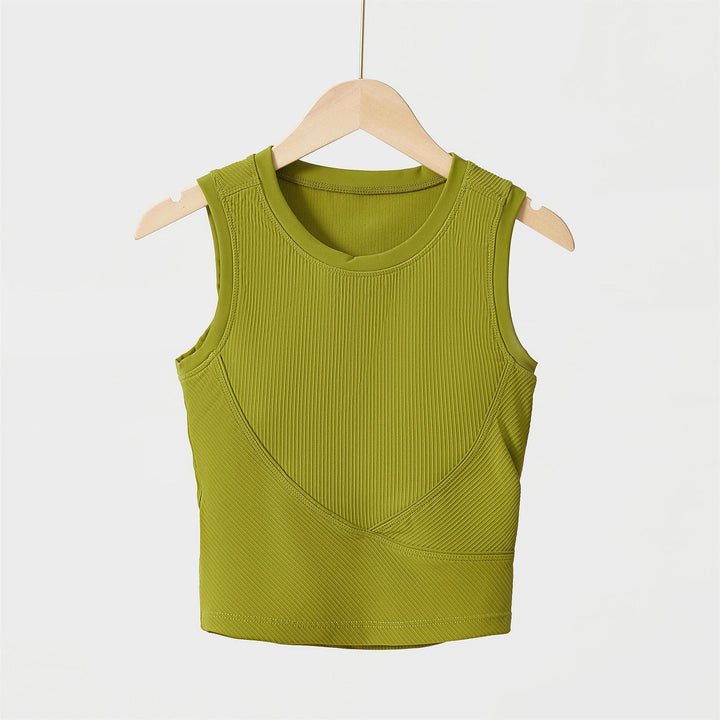 LUNA RIBBED BUILT IN BRA TANK TOP