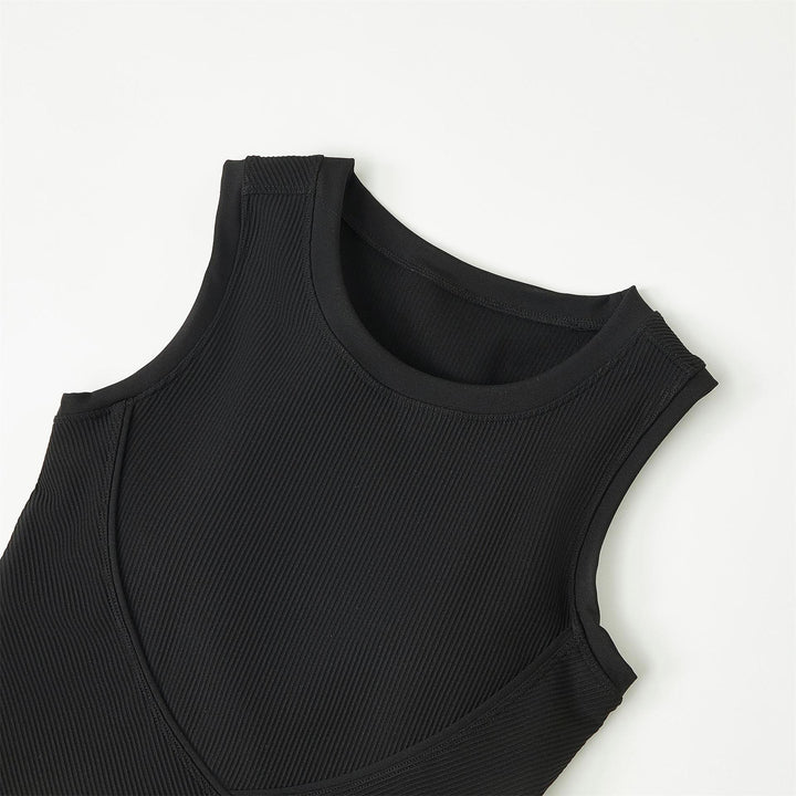 LUNA RIBBED BUILT IN BRA TANK TOP