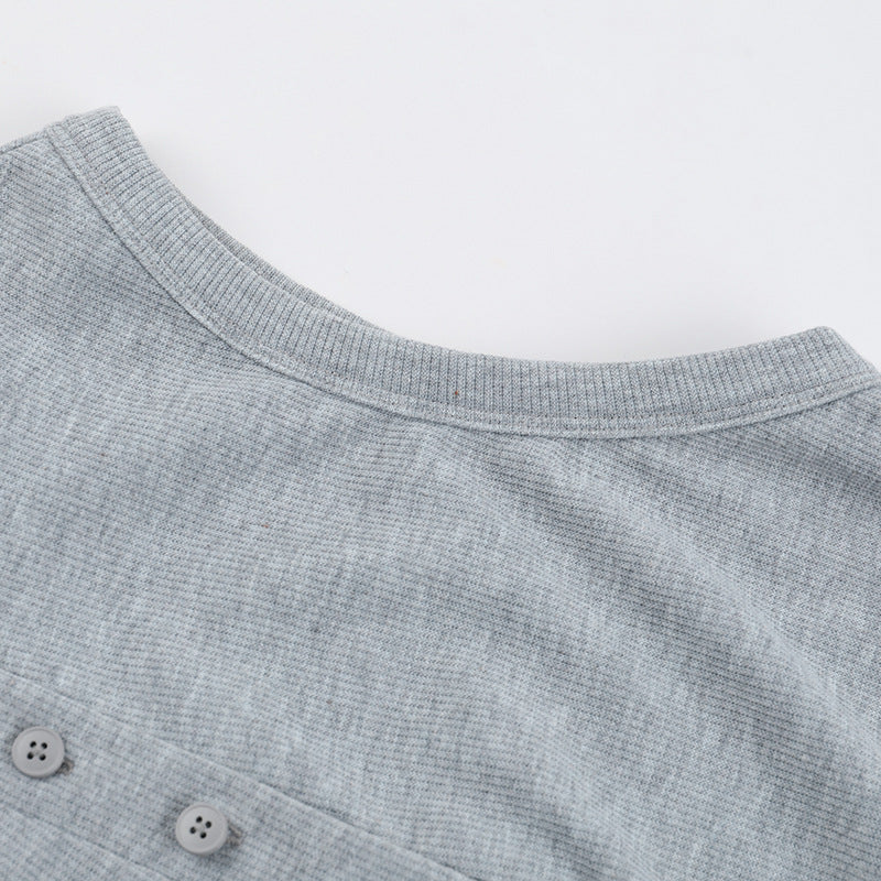 STAPLE RIBBED BUTTON UP TANK TOP