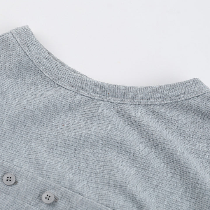 STAPLE RIBBED BUTTON UP TANK TOP