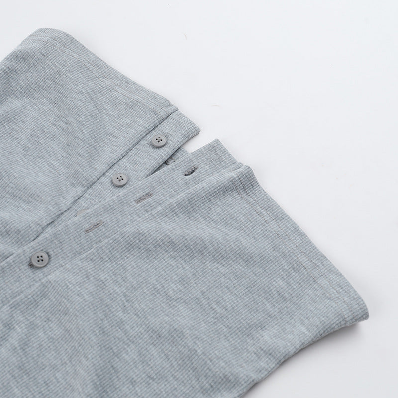 STAPLE RIBBED BUTTON UP TANK TOP