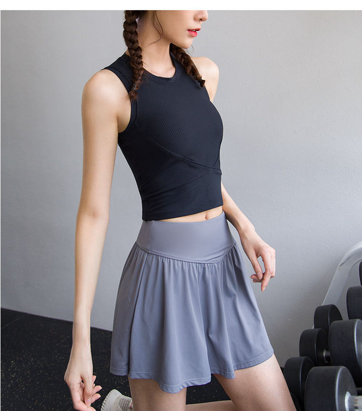 LUNA RIBBED BUILT IN BRA TANK TOP