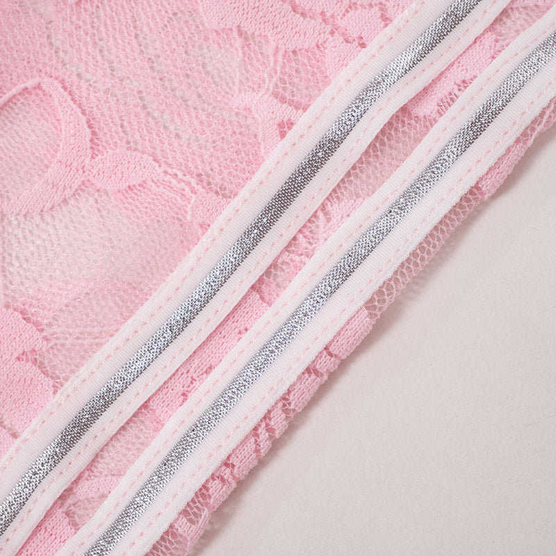 BUBBLEGUM LACE LONG SLEEVE TOP