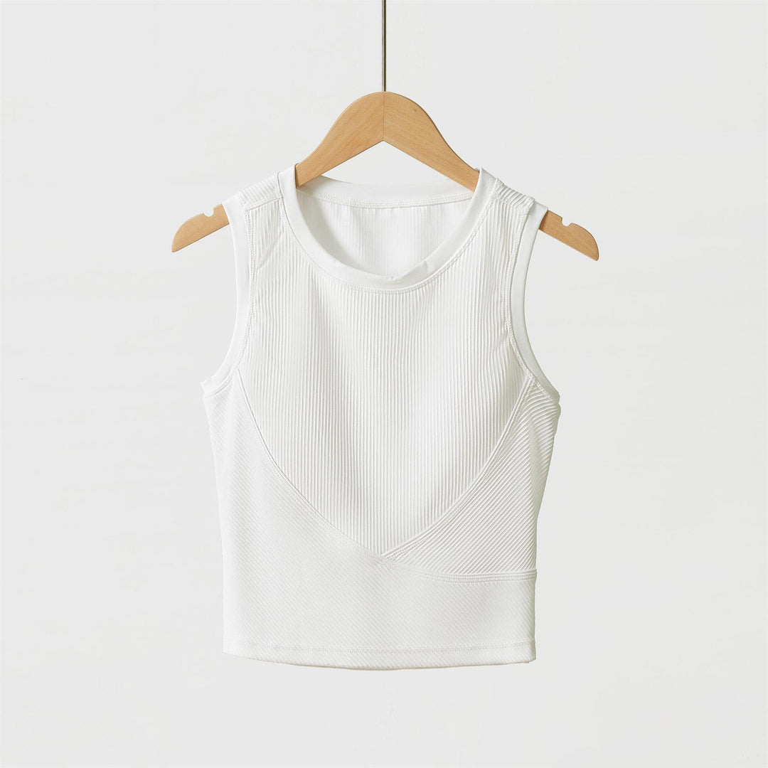 LUNA RIBBED BUILT IN BRA TANK TOP