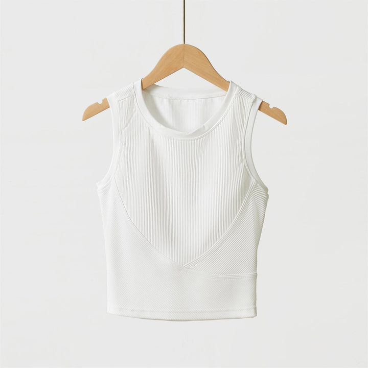 LUNA RIBBED BUILT IN BRA TANK TOP