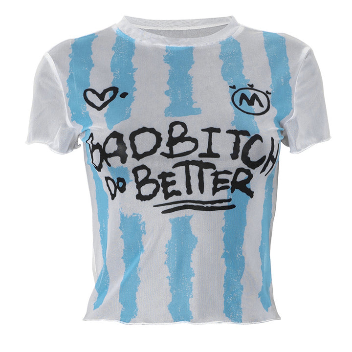 BADDIE ENERGY MESH BABY TEE