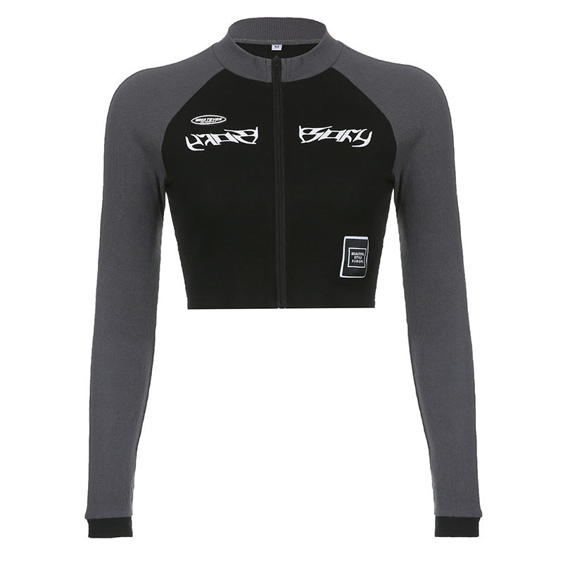 BOLDFLEX ZIP CROP LONG SLEEVE TOP