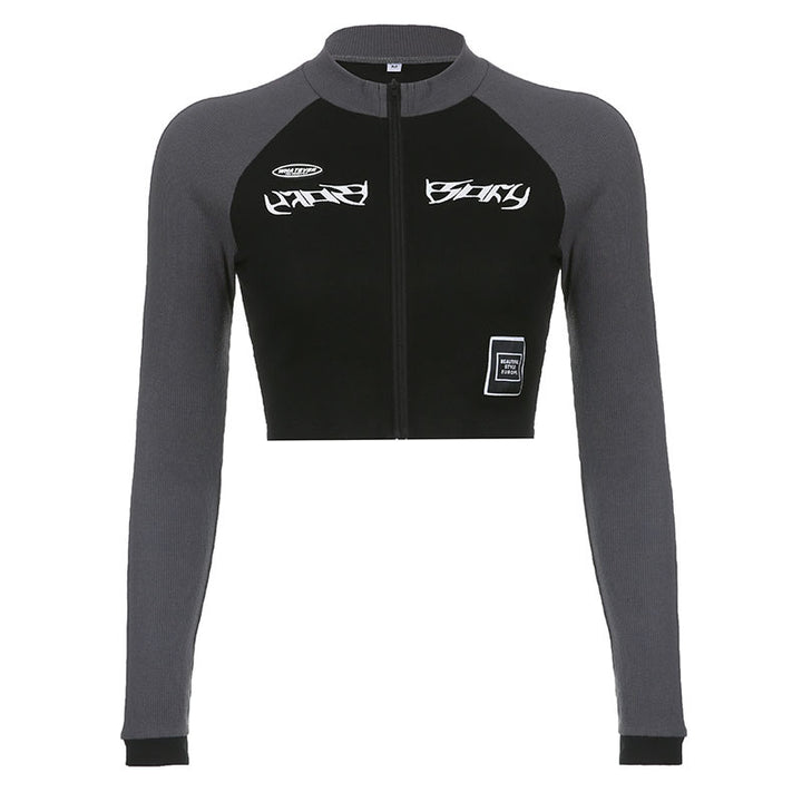 BOLDFLEX ZIP CROP LONG SLEEVE TOP