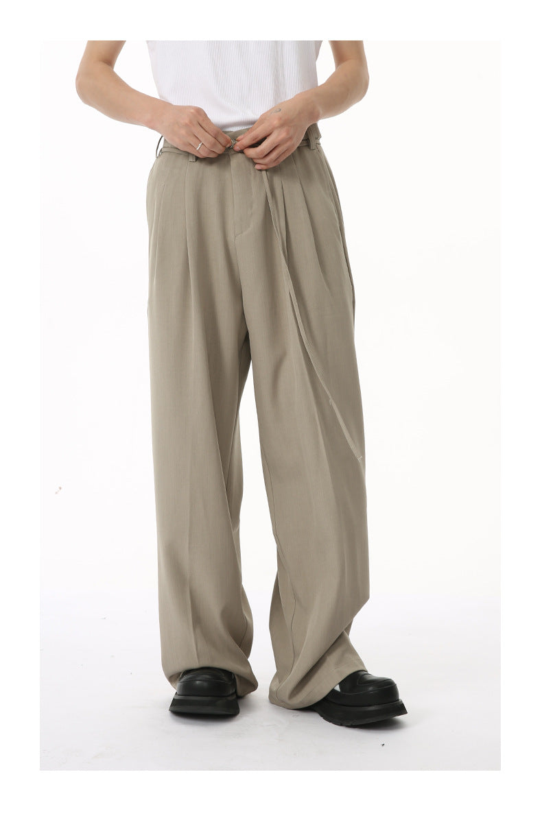 KOREAN DOUBLE PLEAT STRAIGHT FIT PANTS