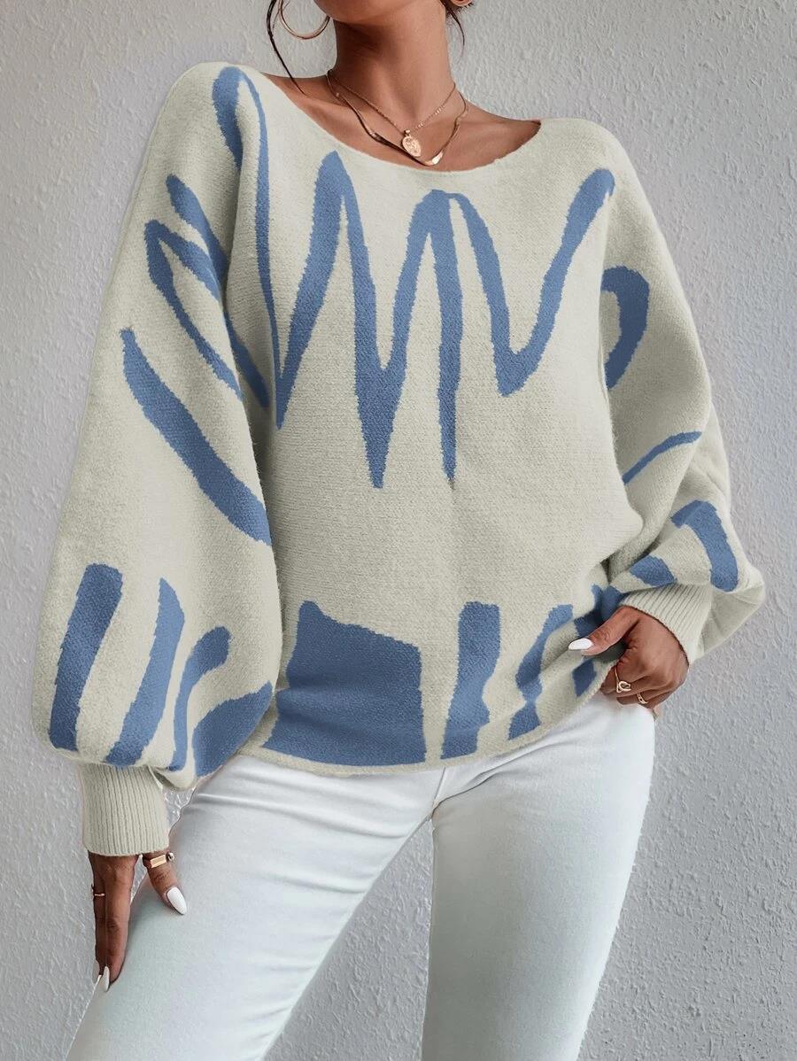 GEO LANTERN SLEEVE PULLOVER