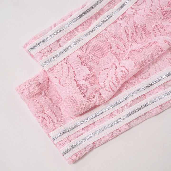 BUBBLEGUM LACE LONG SLEEVE TOP
