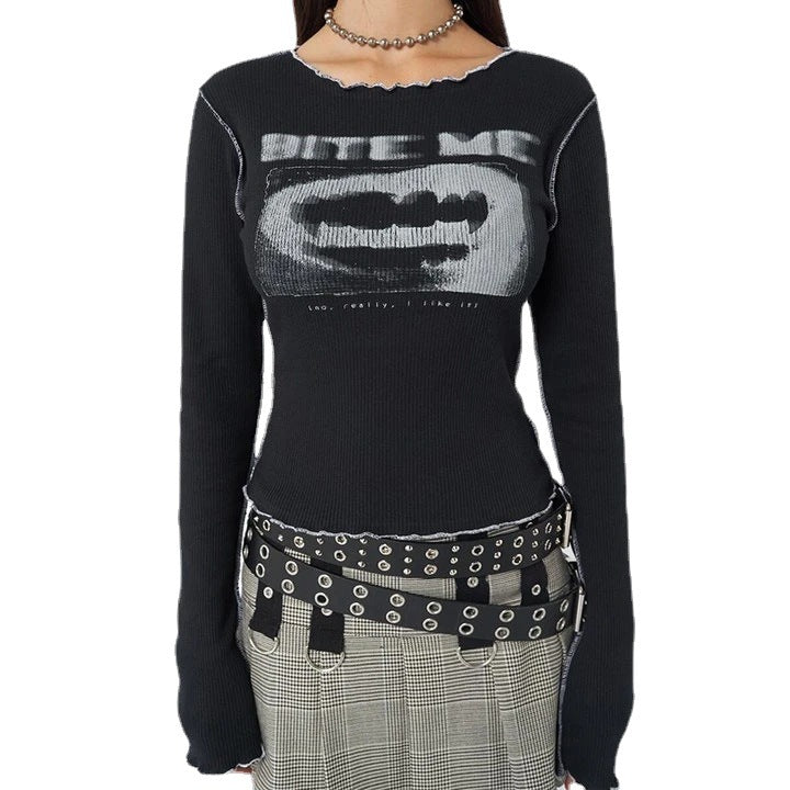 BITE ME LONG SLEEVE TOP