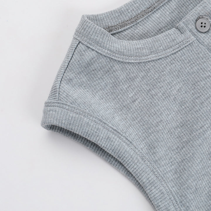 STAPLE RIBBED BUTTON UP TANK TOP