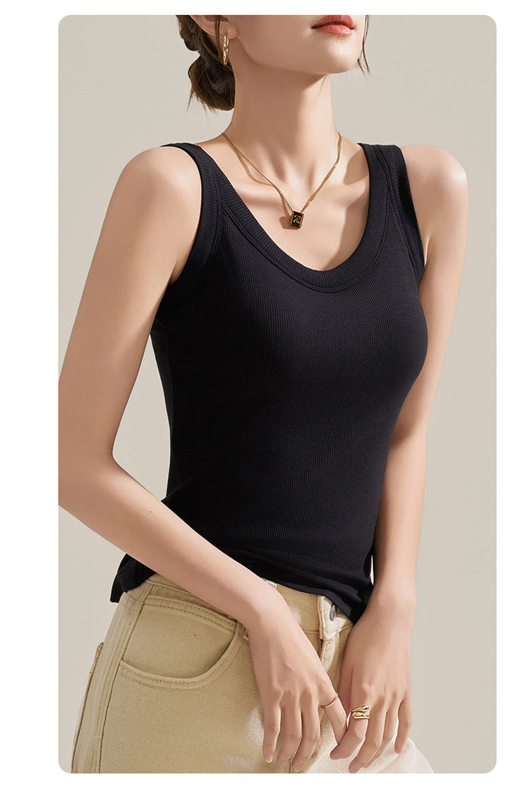 ELVA RIBBED BUILT IN BRA TANK TOP
