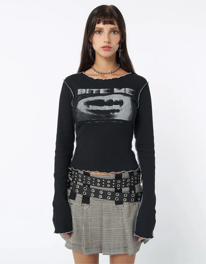 BITE ME LONG SLEEVE TOP