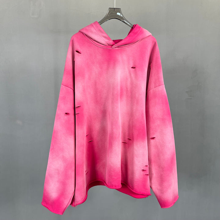 DISTRESSED BOXY FIT HOODIE