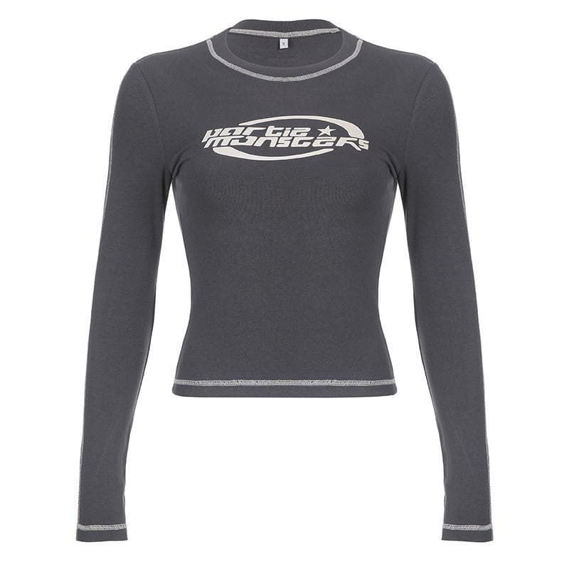 LUNAR TEXT LONG SLEEVE TOP