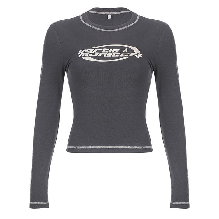 LUNAR TEXT LONG SLEEVE TOP